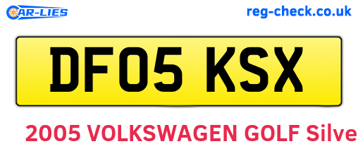 DF05KSX are the vehicle registration plates.