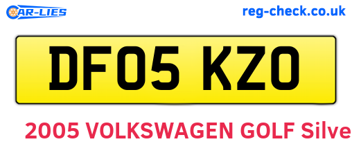 DF05KZO are the vehicle registration plates.