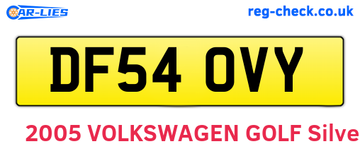 DF54OVY are the vehicle registration plates.