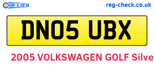 DN05UBX are the vehicle registration plates.