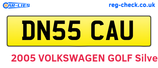 DN55CAU are the vehicle registration plates.