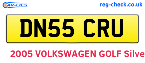 DN55CRU are the vehicle registration plates.