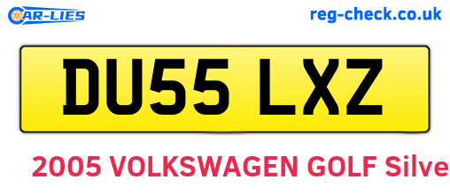 DU55LXZ are the vehicle registration plates.