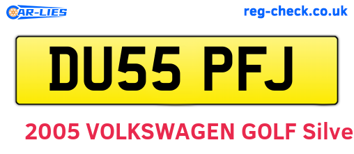 DU55PFJ are the vehicle registration plates.