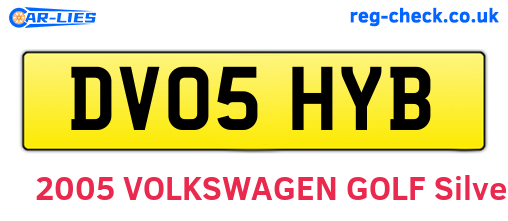 DV05HYB are the vehicle registration plates.