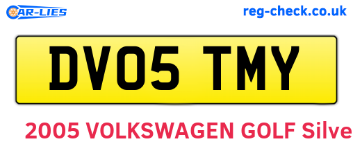 DV05TMY are the vehicle registration plates.