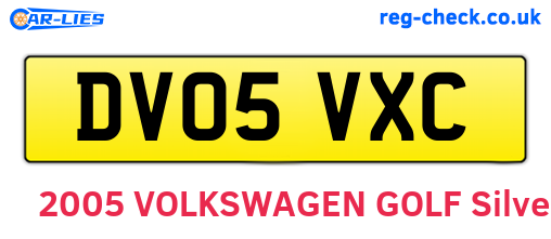 DV05VXC are the vehicle registration plates.
