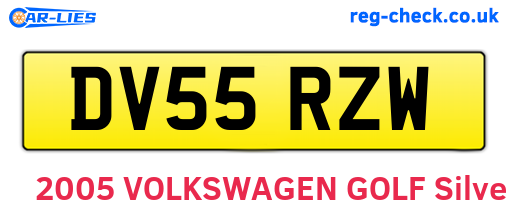 DV55RZW are the vehicle registration plates.