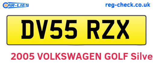 DV55RZX are the vehicle registration plates.
