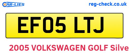 EF05LTJ are the vehicle registration plates.