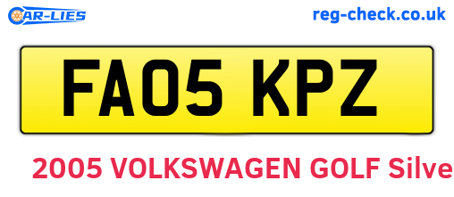 FA05KPZ are the vehicle registration plates.