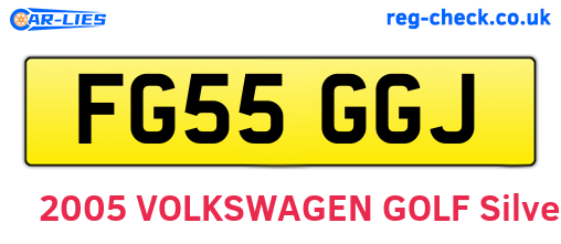 FG55GGJ are the vehicle registration plates.