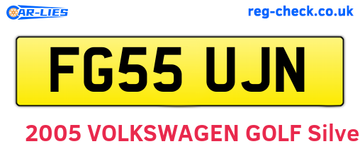 FG55UJN are the vehicle registration plates.
