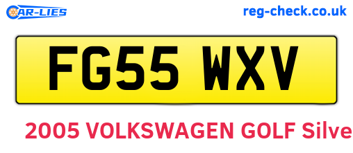 FG55WXV are the vehicle registration plates.