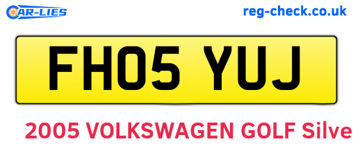 FH05YUJ are the vehicle registration plates.
