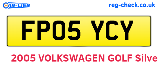 FP05YCY are the vehicle registration plates.