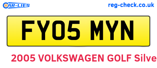 FY05MYN are the vehicle registration plates.
