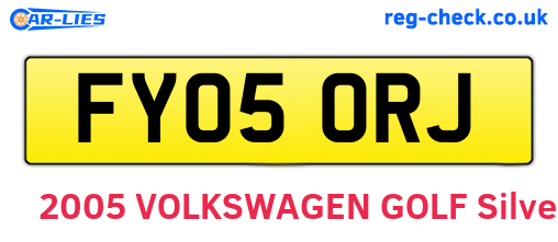 FY05ORJ are the vehicle registration plates.