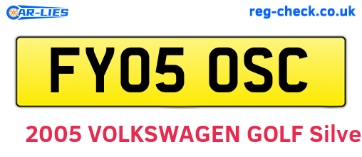 FY05OSC are the vehicle registration plates.