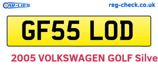 GF55LOD are the vehicle registration plates.