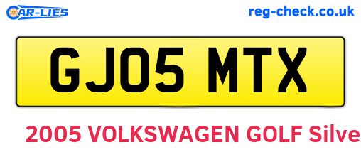 GJ05MTX are the vehicle registration plates.