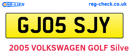 GJ05SJY are the vehicle registration plates.