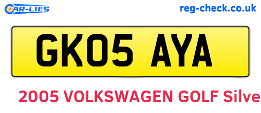 GK05AYA are the vehicle registration plates.
