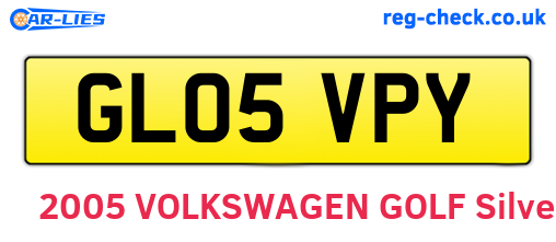 GL05VPY are the vehicle registration plates.