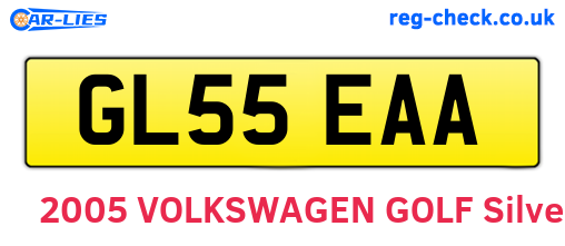 GL55EAA are the vehicle registration plates.