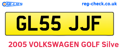GL55JJF are the vehicle registration plates.