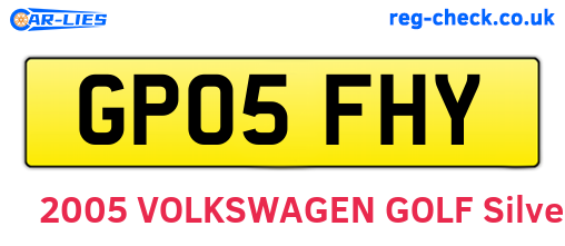 GP05FHY are the vehicle registration plates.