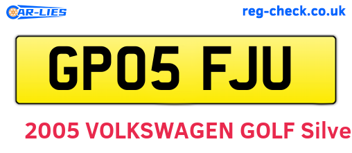 GP05FJU are the vehicle registration plates.