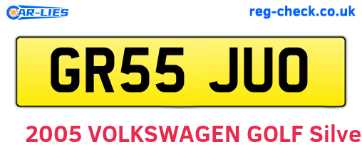 GR55JUO are the vehicle registration plates.