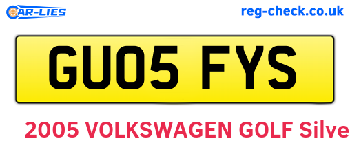 GU05FYS are the vehicle registration plates.