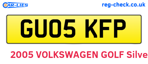 GU05KFP are the vehicle registration plates.