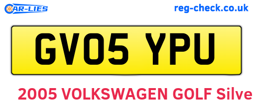GV05YPU are the vehicle registration plates.