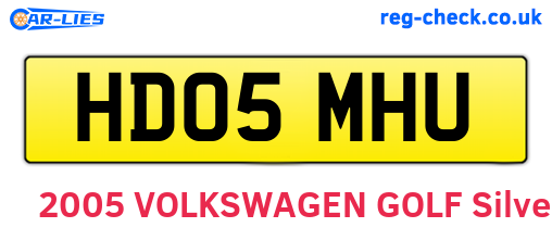 HD05MHU are the vehicle registration plates.