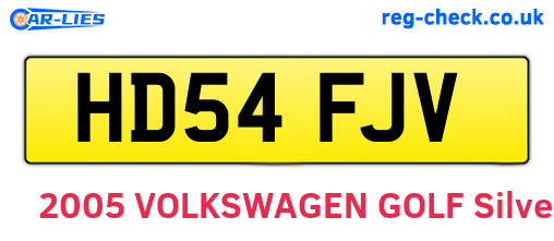 HD54FJV are the vehicle registration plates.