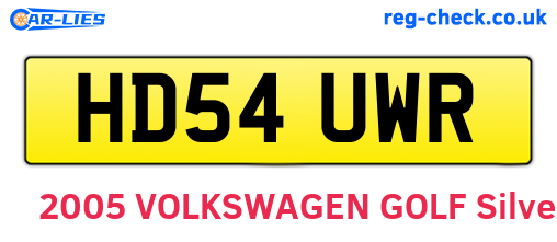HD54UWR are the vehicle registration plates.