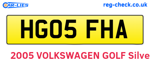 HG05FHA are the vehicle registration plates.