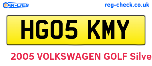 HG05KMY are the vehicle registration plates.