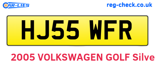 HJ55WFR are the vehicle registration plates.