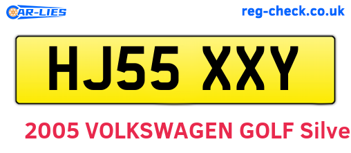 HJ55XXY are the vehicle registration plates.