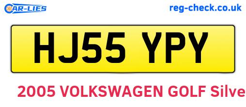 HJ55YPY are the vehicle registration plates.