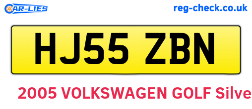 HJ55ZBN are the vehicle registration plates.
