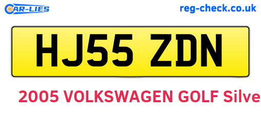 HJ55ZDN are the vehicle registration plates.