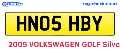 HN05HBY are the vehicle registration plates.
