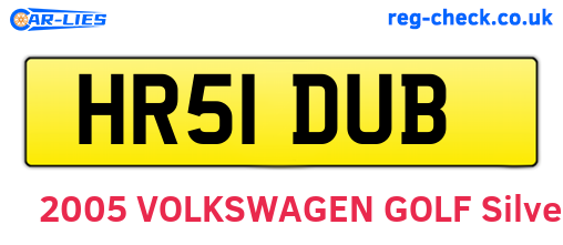 HR51DUB are the vehicle registration plates.