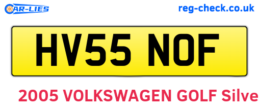 HV55NOF are the vehicle registration plates.