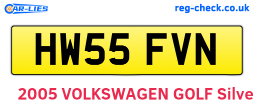 HW55FVN are the vehicle registration plates.
